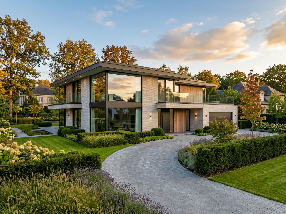 Belle villa contemporaine avec véranda et baies vitrées impeccables