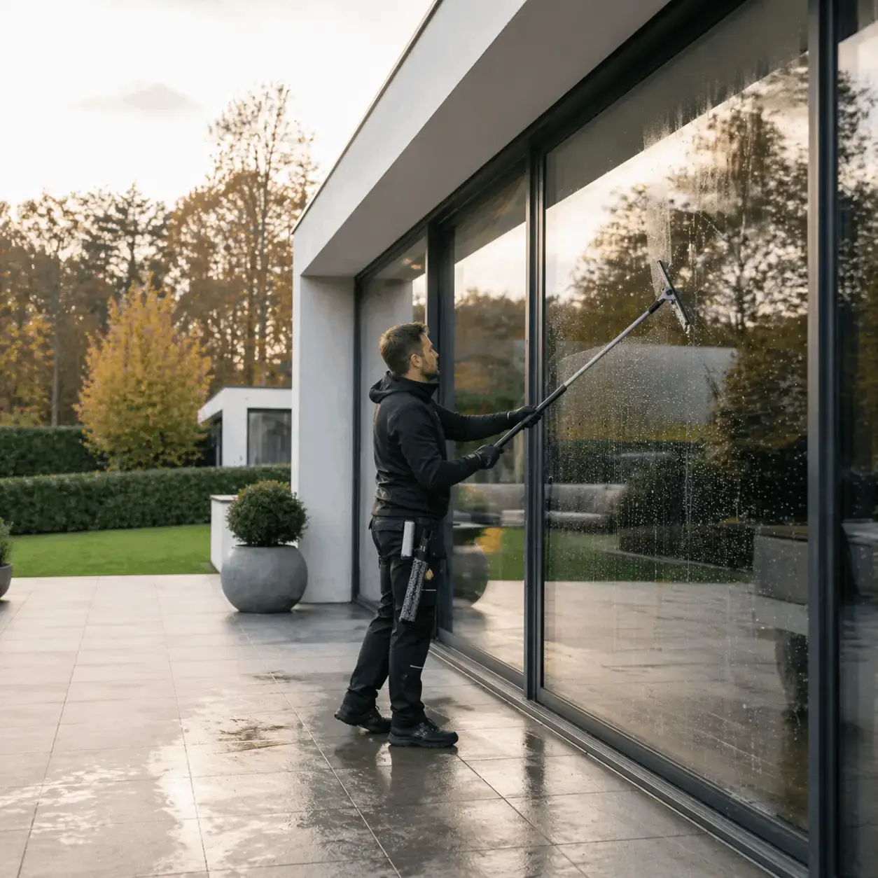 Grandes vitres et baies vitrées nettoyées dans le Brabant Wallon